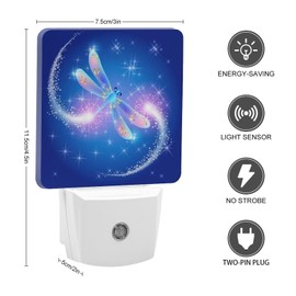 Dragonfly Night Light, Fantasy Dragonfly Night Light Plug in Wall with Dusk to Dawn Light Sensors, LED Lamp Decor for Bedroom Hallway Nursery Kitchen Stairs, Gift for Women Boys Girls(Dragonfly)