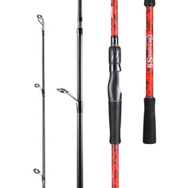 Sougayilang Inshore Saltwater Fishing Rods, Spinning Rods and Casting Rods with AAA Cork Handles,IM7 Toray Carbon Blanks- 7'- Red- Spinning