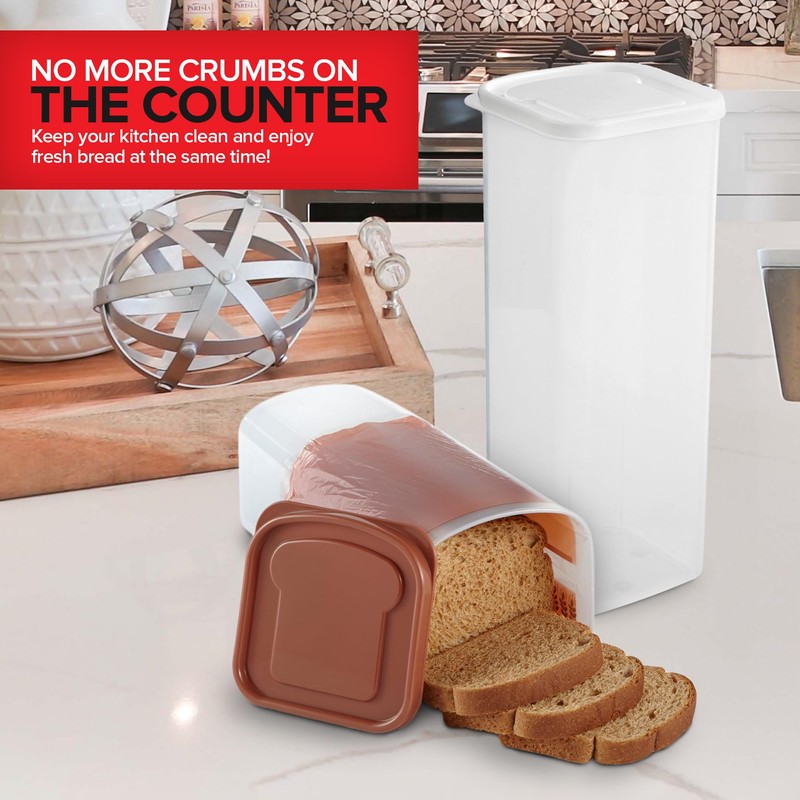 Stock Your Home Bread Container (2 Pack) Bread Loaf Keeper,