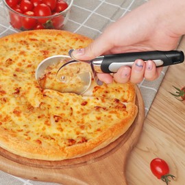 Asdirne Pizza Cutter, Pizza Wheel with Sharp Blade for Cutting Through Crusts, Pies and More, Black
