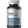 Horbäach Iron Ferrous Sulfate 325mg | 180 Count | Vegetarian,