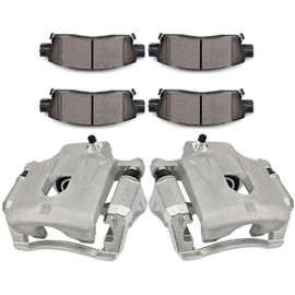 BRAKEUS Rear coated Brake Caliper + Ceramic Pads fit for 04-07 for Buick Rainier,02-09 for Chevy Trailblazer for GMC Envoy,03-08 for Isuzu Ascender,02-04 for Oldsmobile Bravada,06-09 for Saab 9-7x