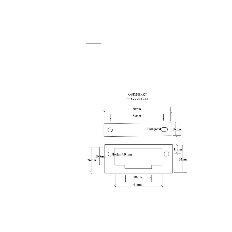 Mobilistics OBD2 Under Dash Mounting Bracket for OBDII Y Adapter