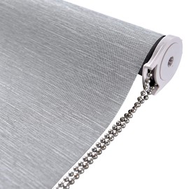 ALLBRIGHT Thermal Insulated Fabric 100% Blackout UV Protection Striped Jacquard Roller Shades for Windows,Easy to Install (Light Gray, 29'')