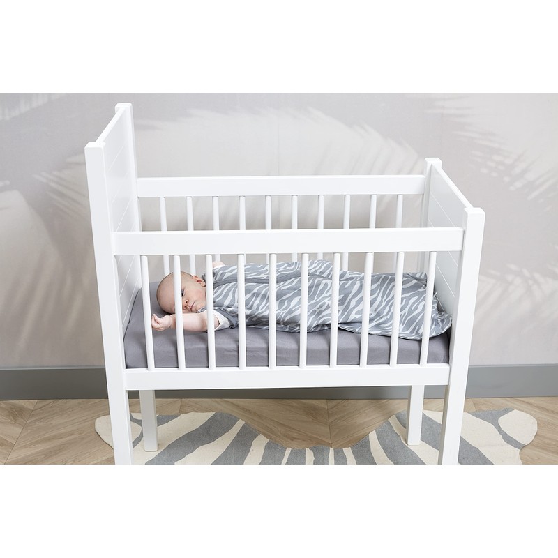 Meyco Baby Fitted Sheet Cradle, Plain Grey, 40 x 80/90