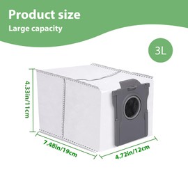 10 Pack 3.2L Replacement Vacuum Cleaner Dust Bags Compatible with Dreame X50 Ultra/L10s Pro Ultra/X30 Ultra/X40 Ultra/L40 Ultra/L10s Ultra Gen2
