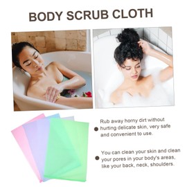 PACKOVE 4Pcs Exfoliating Bath Towels Portable Back Scrubber with Soft for Effortlessly Clean Hard to Reach Areas