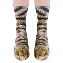 AGRIMONY Funny Socks for Men Women Teens-Fun Animal Cat Paws Socks 3D Casual Fathers Day Novelty Gifts for Dad Husband Funny Funky Cotton Crazy Crew Socks - Valentines Christmas Cat Gifts Stocking