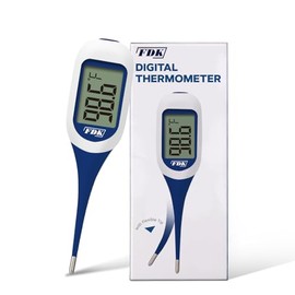 FDK Digital Thermometer for Fever – Fast & Accurate Readings, Large LCD, Dual Color Backlight, Flexible Tip, Ideal for Adults, Kids, and Babies