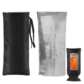 2 Pcs Outdoor Faucet Cover for Winter Freeze Protection, 28" L x 15" W Extended Thicker with Aluminium Foil Insulation Faucet Socks, Hose Bib Spout Protector, Outside Faucet Cover Freeze Protection