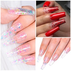 MEET ACROSS Poly Nail Gel 10Pcs Nail Extension Gel Set and Nail Extension Starter Kit for Beginners Nail Art DIY Home Gifts for Women (SET-8, 10pcs)