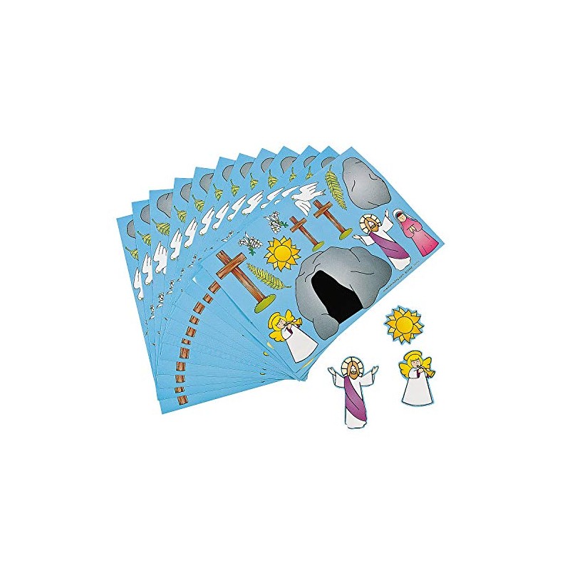 Fun Express He Lives Jesus Make a Sticker Scenes for