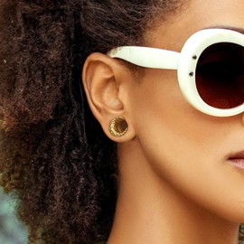 LADEMAYH 2Pcs 1/2 inch Gauges for Ears, Gold 12mm Gauges for Ears, Meteorite Design 1/2 Plugs Tunnels Guages for Women, Surgical Steel Saddle Gauge Earrings