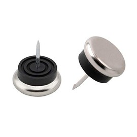 Metafranc Furniture Glides Diameter 25 mm Metal with Nail and Buffer Pack of 8 for Easy Moving of Your Furniture / Furniture Glider Set for Insensitive Floors / Chair Glides / Floor Glides / 644556