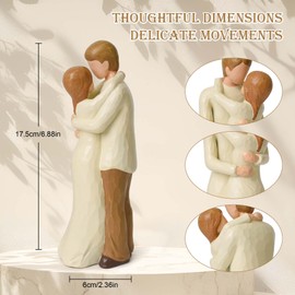 Romantic Embrace Couple Statue - Resin Figurine for Wedding, Valentine’ s Day & Anniversaries - Lovers Sculpture for Couples, Newlyweds, Bridal Décor (7-inch Love Gift)