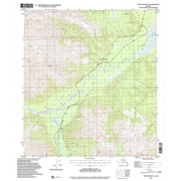 YellowMaps Tanacross A 5 AK topo map, 1:63360 Scale, 15