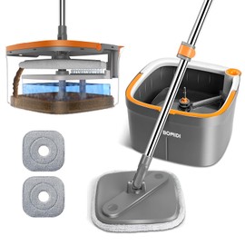 Mop and Bucket Set – Easy-to-use Spin Mop with Separate Dirty Water System, Deep-Cleaning Mops for Floors, Versatile Mops for Walls