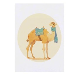 'Cute Camel Wearing Scarf' Temporary Tattoo - Water Resistant, Skin-Safe, Non-Toxic Transfer (TO00082739)