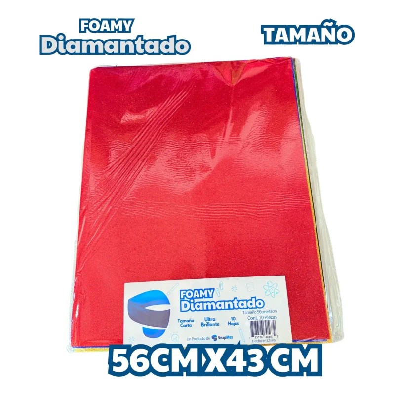 Foamy Diamantado Pliego 56x43 Premium 10 Piezas Foamy Pliego
