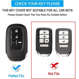 QBUC for Honda Key fob Cover with Keychain,Car Key Case Protector Compatible with 2022-2026 Honda Accord Civic HRV CRV Pilot Smart Remote Key (White)