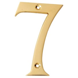 Collection Polished Brass House Number 4" Number 7