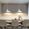 jengush Battery Operated Pendant Light with Remote Control,White Ceiling Pendant