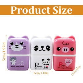 JRYXDS Cartoon Roller Eraser, 6 Pieces Coloured Pencil Eraser Roller, Cartoon Animal Eraser Party Bag Gift for Children School Home Office Supplies Stationery Sketches Painting