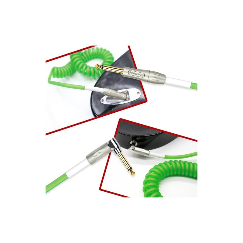 KIRLIN Cable IMK-202PFGL-30/GRF 1/4" Premium Coil Instrument Cable, 30', Green