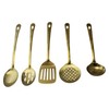 5-Piece Gold-Plated Stainless Steel Kitchen Utensil Set – Skimmer, Ladle,