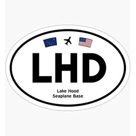 LHD, Lake Hood Seaplane Base (Anchorage, Alaska AK) - Oval Decal - Pack of 3 Stickers - Auto, Wall, Laptop, Cell, Truck Sticker for Windows, Cars, Trucks