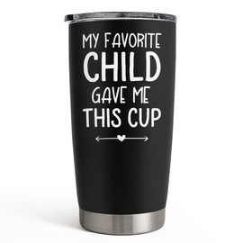 SANDJEST 20oz Stainless Steel Tumbler Gifts for Dad from Daughters Sons Insulated My Favorite Child Gave Me This Cup Travel Mug Christmas Father's Day