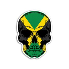 2 x 10cm Jamaica Skull Stickers - Jamaican Flag Travel Holiday Pirate Funny Kids Girls Boys Men Women Scrapbook Sticker #82092