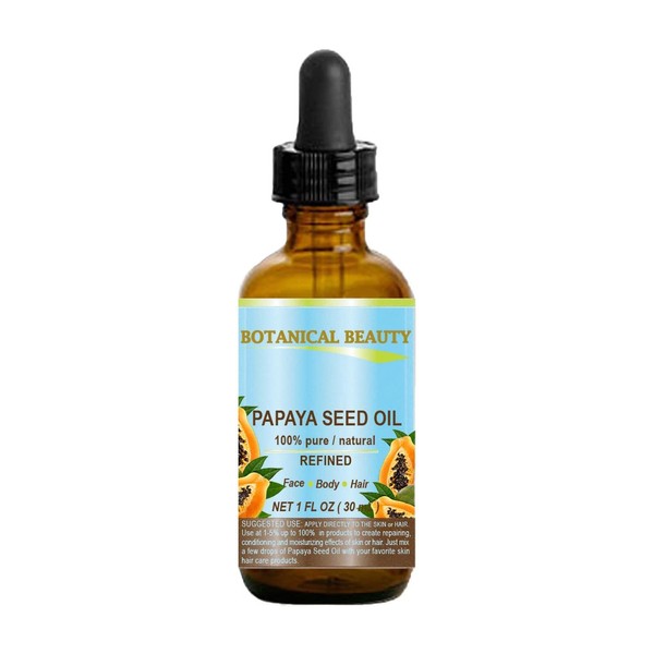 PAPAYA SEED OIL WILD GROWTH. 100% Pure/Natural/Undiluted/Virgin/Unrefined Cold Pressed Carrier Oil. For Skin, Hair, Lip and Nail Care (2 Fl. oz. - 60 ml.)