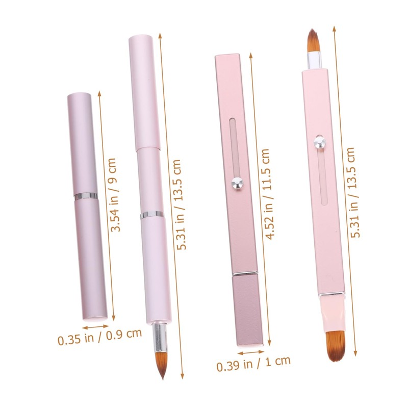 MERRYHAPY Portable Lip Brush Retractable Design Double-ended Lipstick Lip Gloss