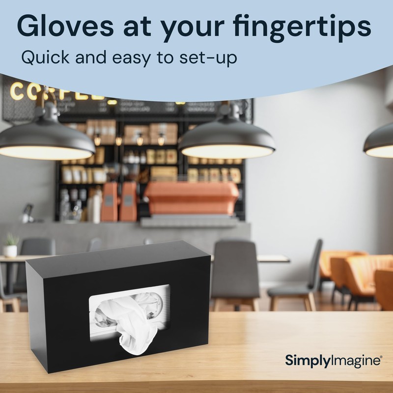 Black Glove Box Holder Wall Mount - Acrylic Disposable Glove