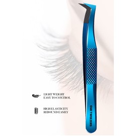 GMI Lash Tweezers - Pack of 4 Fiber Tip Eyelash Tweezers - Stainless Steel Eyelash Extension Tweezers.