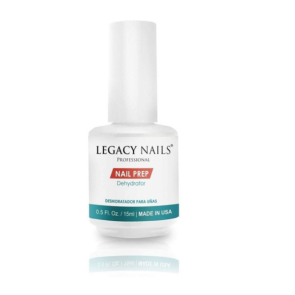 Legacy Nails Nail Prep Dehydrator 0.5oz - Dehydrates natural nail plate - Reduces product lifting - Increases strong foundation - Removes oil, moisture and keratin from natural nail.
