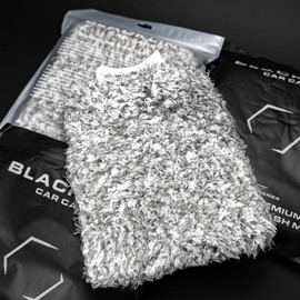 Blackline Microfiber Car Wash Mitt -Premium Scratch Free Microfiber Wash Mitt For Car Cleaning|Car Detailing Accessory Works With Bucket, Car Shampoo, or Foam Cannon | 70%/30% Microfiber Blend, 9"x11"