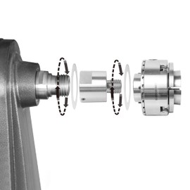 BMWOOD 1-1/4" x 8TPI Female to 1" x 8TPI Male Thread Adaptor, For wood lathe with 1-1/4"x8TPI spindle thread, Woodworking Lathe Headstock Spindle Adaptor with Two Nylon Washers.