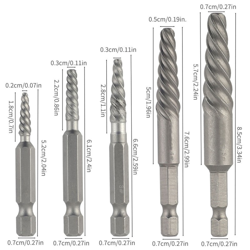 11Pcs Screw Extractor and Left Hand Drill Bits Set Included