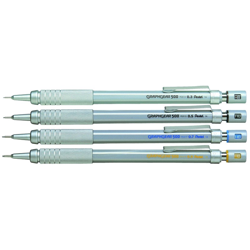 Pentel Graphgear 500 Pack of 12 Mechanical Pencils with Fixed