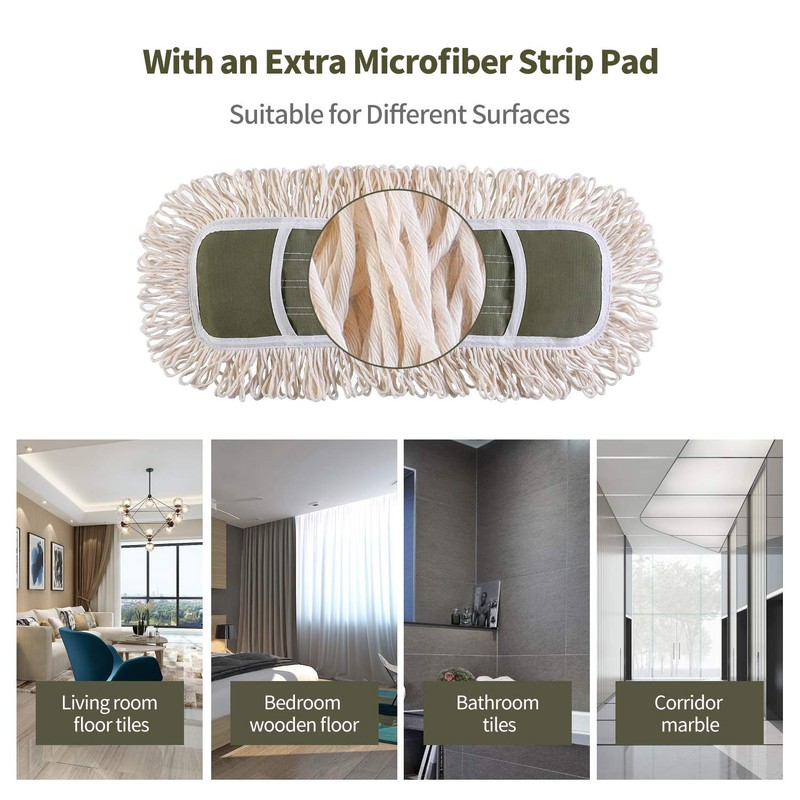 Eyliden Dust Mop with Reusable Washable Pads - One Touch