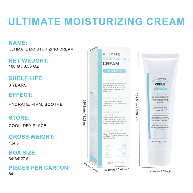 Crema Hidratante Ultimate - Colágeno +ácido Hialurónico 100g