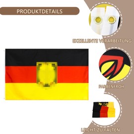 Germany Flag, 150 x 90 cm with Hole, Double-Sided Printed Flags for World Cup and European Championship, for Indoor and Outdoor Use