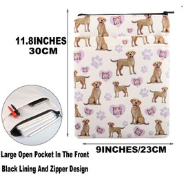 JNIAP Labrador Book Sleeve - Classic Animal Print Leather Dog Life Book Cover - Shoulder/Cross-Body Strap