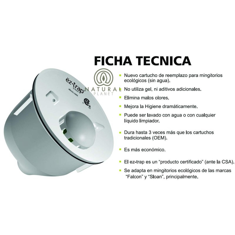 Cartucho Trampa Para Mingitorio Seco Sloan Falcon Ez Trap Waterfree