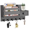 VIS'V Key Holder Wall Mount, Wooden Mail and Key Organizer