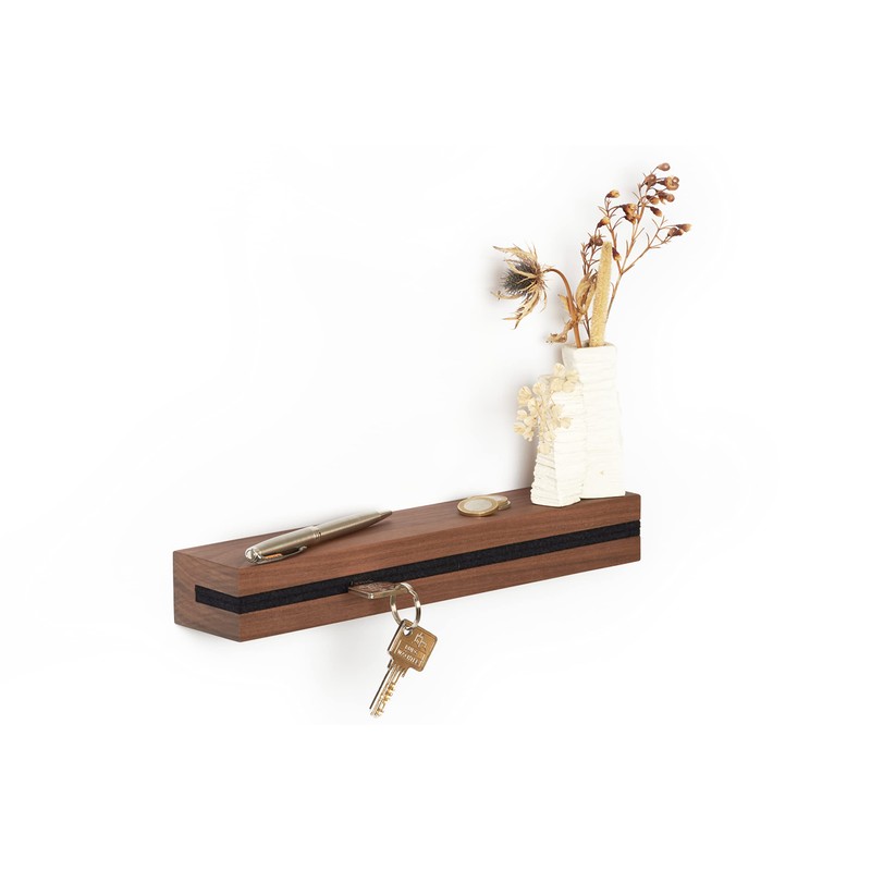 Buchenbusch urban design Key Hook Walnut Felt Insert Black (72