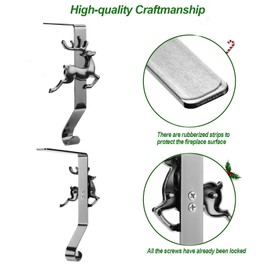 HelaJoy Christmas Stocking Holders for Mantle Set of 6,Christmas Stocking Hangers for Mantel Set of 6, Christmas Stocking Hooks for Mantle Stocking Holders, Black Stocking Holders for Mantle Black