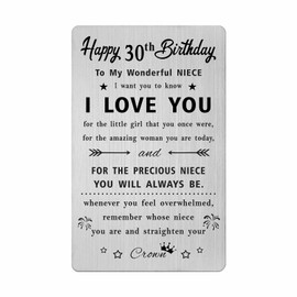 HYHYDHP Niece 30th Birthday Card - Happy 30th Birthday Gifts for Niece - Niece 30Year Old Birthday Cards